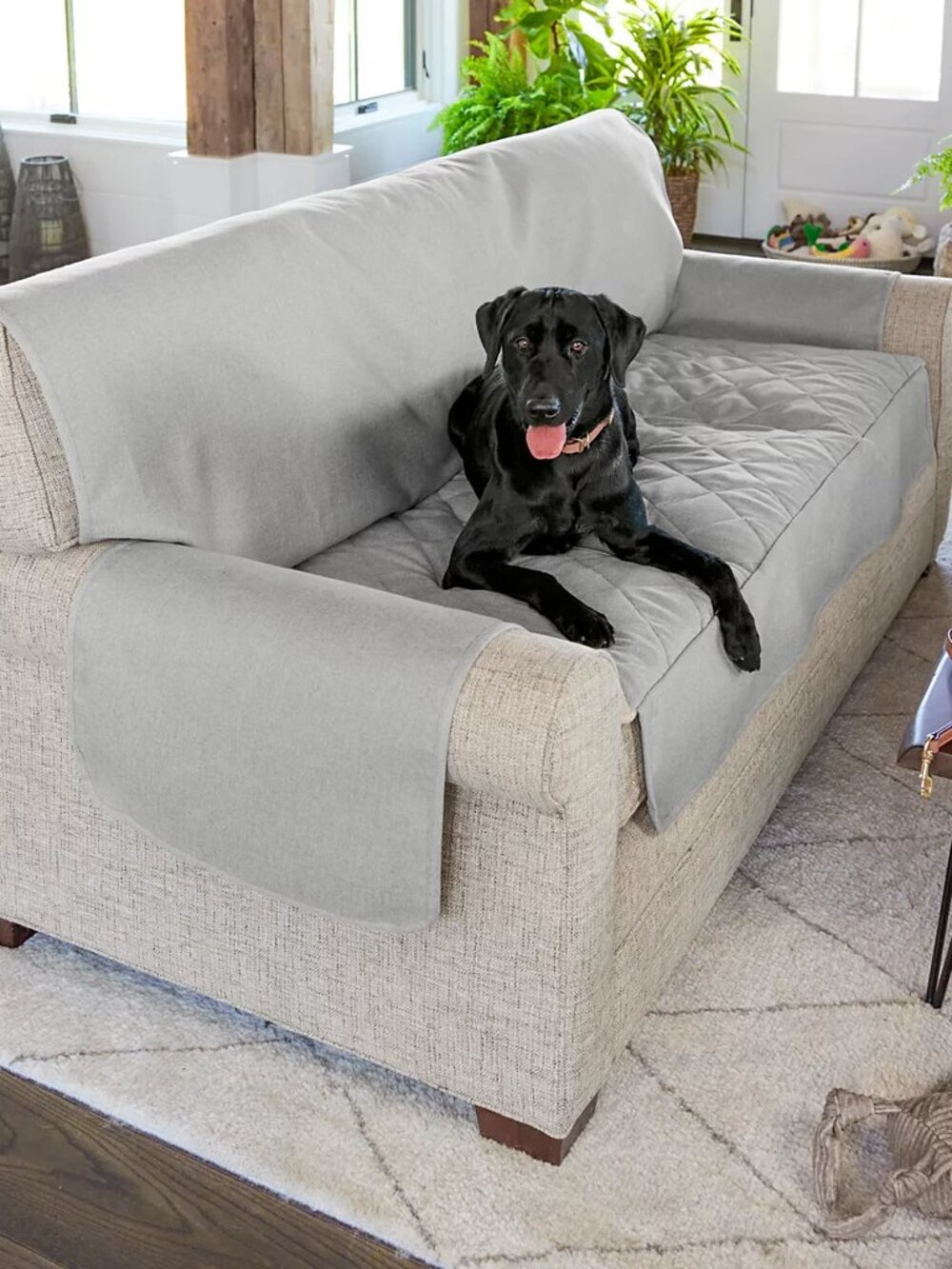 Orvis Tight-Grip Furniture Protector Pet Couch Cover - XL Granite